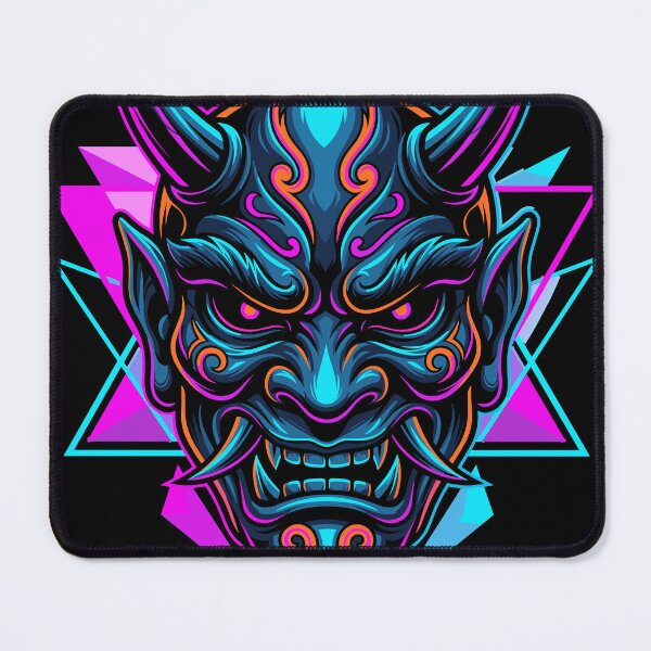 Item preview, Aggressive Neon Oni Mask Ornate Design designed and sold by Ranpict.