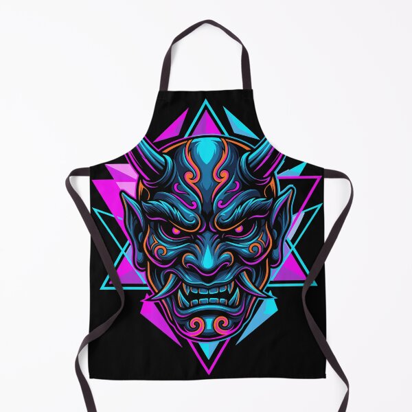 Item preview, Aggressive Neon Oni Mask Ornate Design designed and sold by Ranpict.
