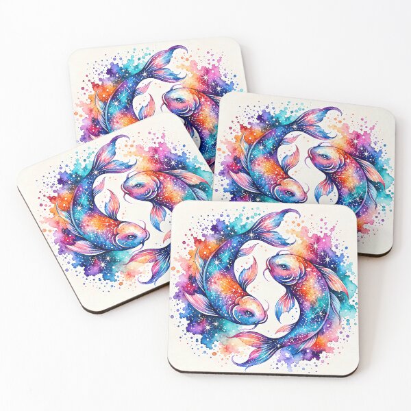 Item preview, Vibrant Watercolor Pisces Zodiac Art. Celestial Fish Horoscope designed and sold by Clavivs.