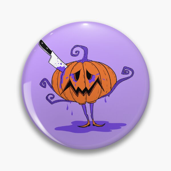 Item preview, Spooky orange Pumpkin with knife designed and sold by Luckagrafika.