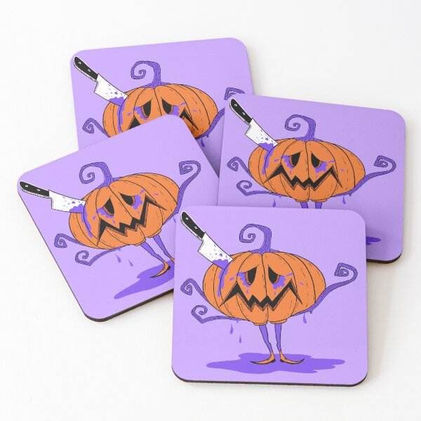 Item preview, Spooky orange Pumpkin with knife designed and sold by Luckagrafika.