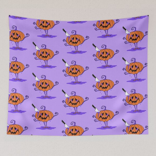 Item preview, Spooky orange Pumpkin with knife designed and sold by Luckagrafika.