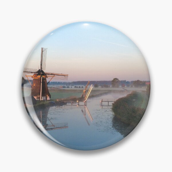 Item preview, Misty Sunrise over Dutch Windmill in Baambrugge designed and sold by ShotsByLau.