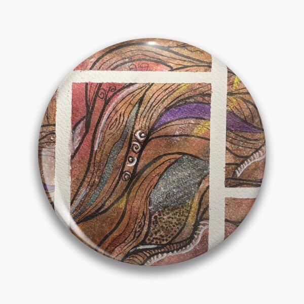 Item preview, Abstract Botanical Collage - Watercolor Roots & Golden Organic Lines designed and sold by TrazosDelSurArt.