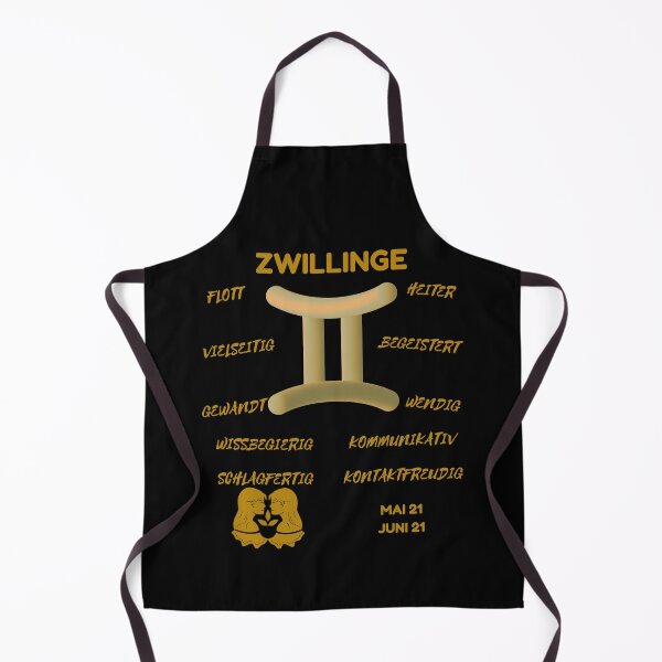 Item preview, Zwillinge Zodiac Sign Astrology Symbol Horoscope - Metallic Gold & Black (German Version) designed and sold by ZODIARA.