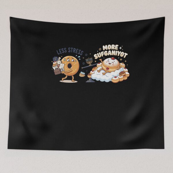 Item preview, Less Stress More Sufganiyot Hanukkah Donut Funny Hanukkah designed and sold by AmeliaShirts.
