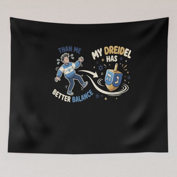 Item preview, Funny Hanukkah Dreidel Balance Jewish Holiday Humor Funny Hanukkah designed and sold by AmeliaShirts.