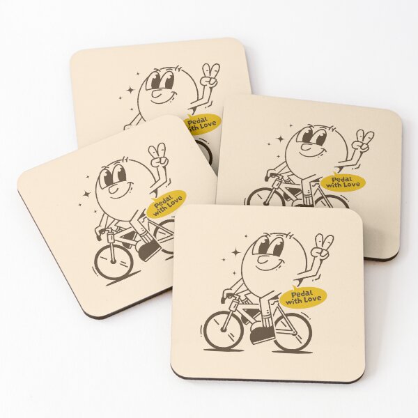 Item preview, Retro Cartoon Character on Bicycle 'Pedal with Love' - Vintage Mascot Design designed and sold by adipra.