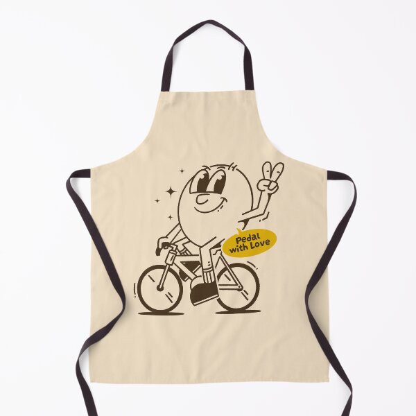 Item preview, Retro Cartoon Character on Bicycle 'Pedal with Love' - Vintage Mascot Design designed and sold by adipra.