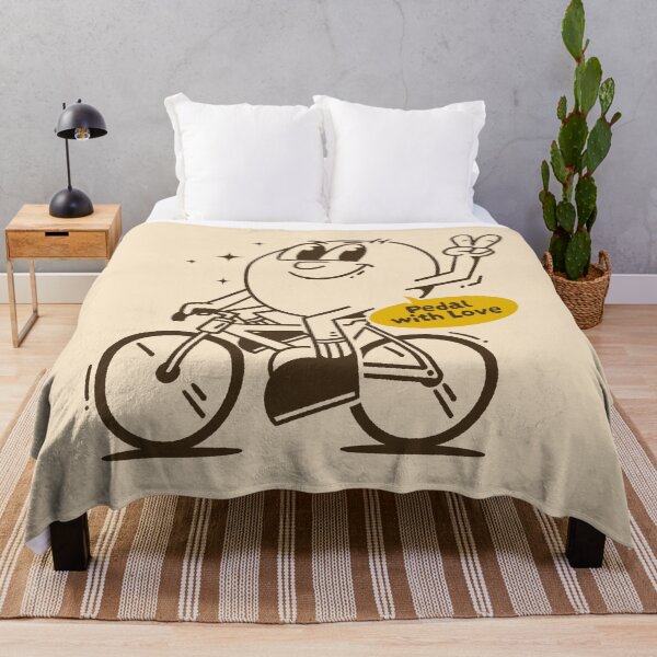 Item preview, Retro Cartoon Character on Bicycle 'Pedal with Love' - Vintage Mascot Design designed and sold by adipra.