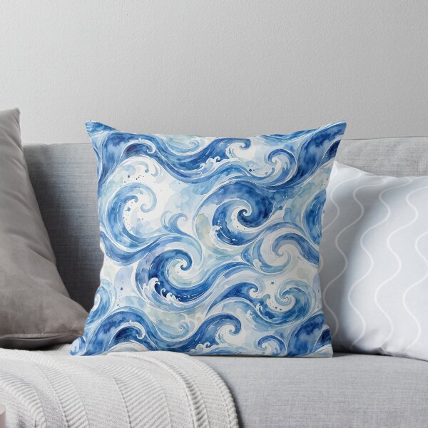 Item preview, Blue Watercolor Ocean Waves | Coastal Abstract Pattern designed and sold by Mellowtint Studio.