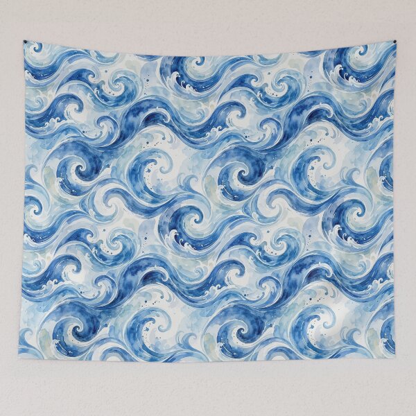 Item preview, Blue Watercolor Ocean Waves | Coastal Abstract Pattern designed and sold by Mellowtint Studio.