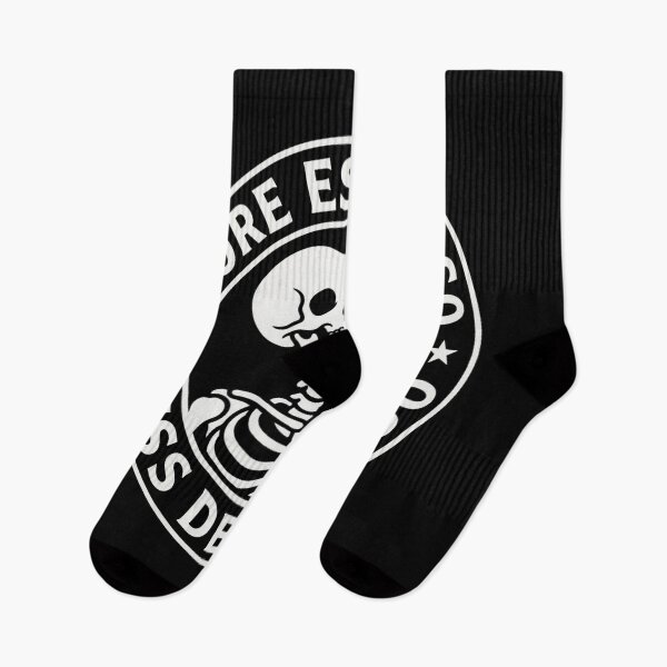 Item preview, More Espresso Less Depresso Funny Skeleton Coffee Lover Gothic designed and sold by YOUNG DREAM STORE.