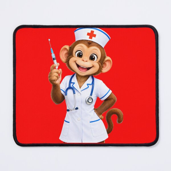 Item preview, Cute Monkey Nurse Holding a Syringe designed and sold by MagicCrystal.