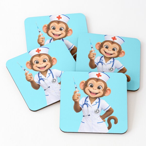 Item preview, Cute Monkey Nurse Holding a Syringe designed and sold by MagicCrystal.