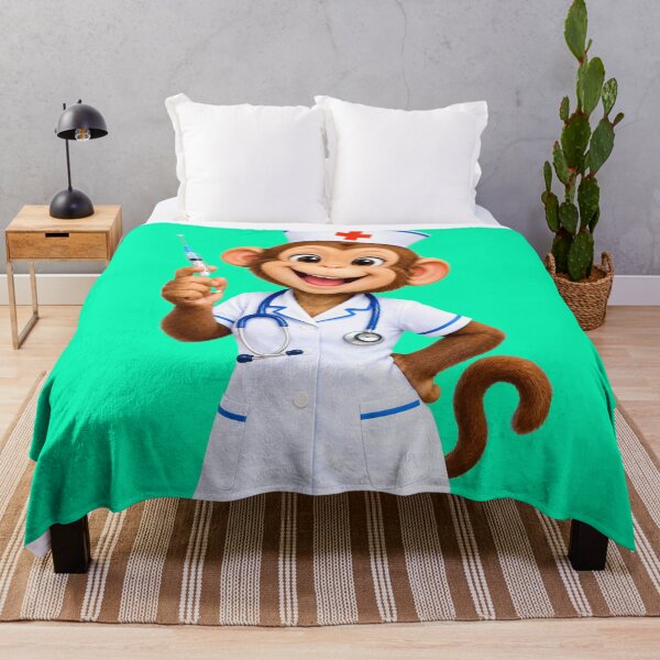 Item preview, Cute Monkey Nurse Holding a Syringe designed and sold by MagicCrystal.