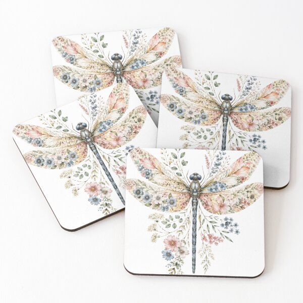 Item preview, Dragonfly Wildflower Watercolor Design designed and sold by Mnyus shop.