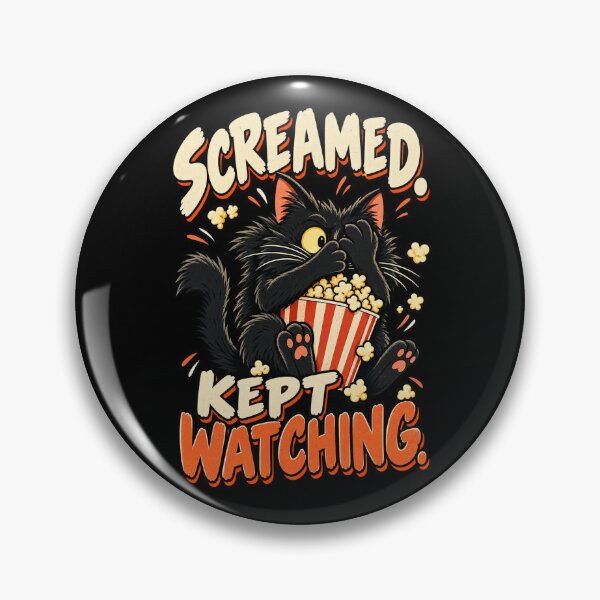 Item preview, Funny Black Cat Horror Movie Fan - Screamed Kept Watching designed and sold by MOTIFOLK.