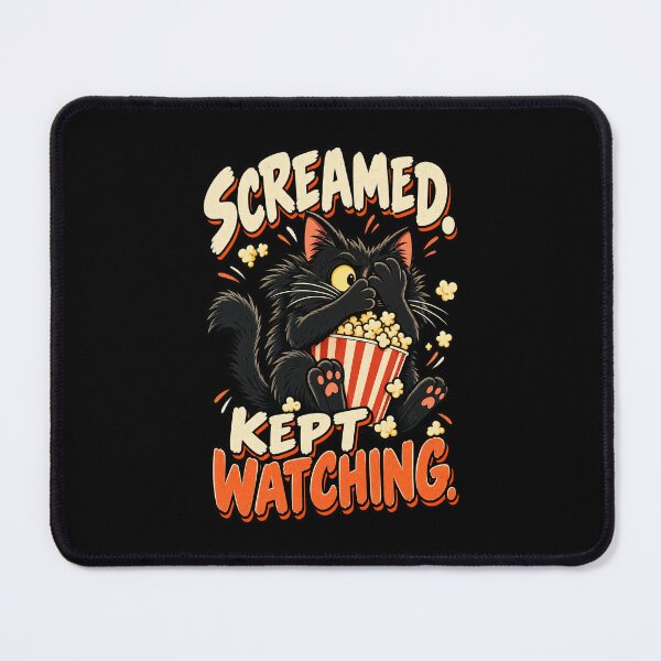 Item preview, Funny Black Cat Horror Movie Fan - Screamed Kept Watching designed and sold by MOTIFOLK.