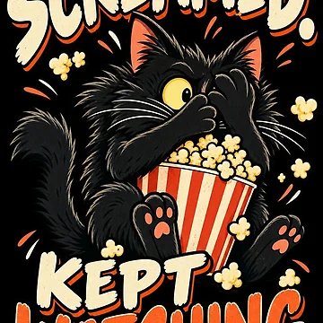 Aperçu de l'œuvre Funny Black Cat Horror Movie Fan - Screamed Kept Watching de MOTIFOLK