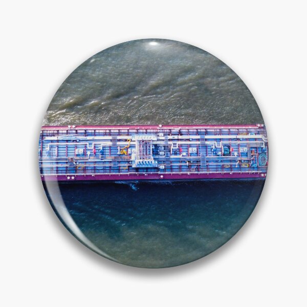 Item preview, Top-down Aerial of Cargo Ship on Turquoise Water designed and sold by ShotsByLau.