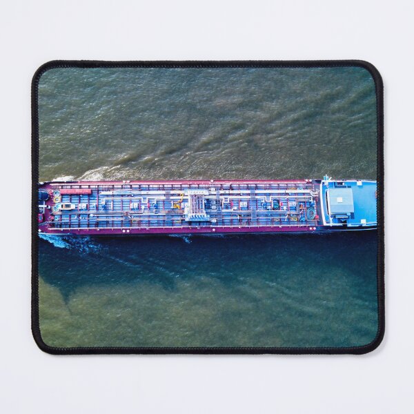 Item preview, Top-down Aerial of Cargo Ship on Turquoise Water designed and sold by ShotsByLau.