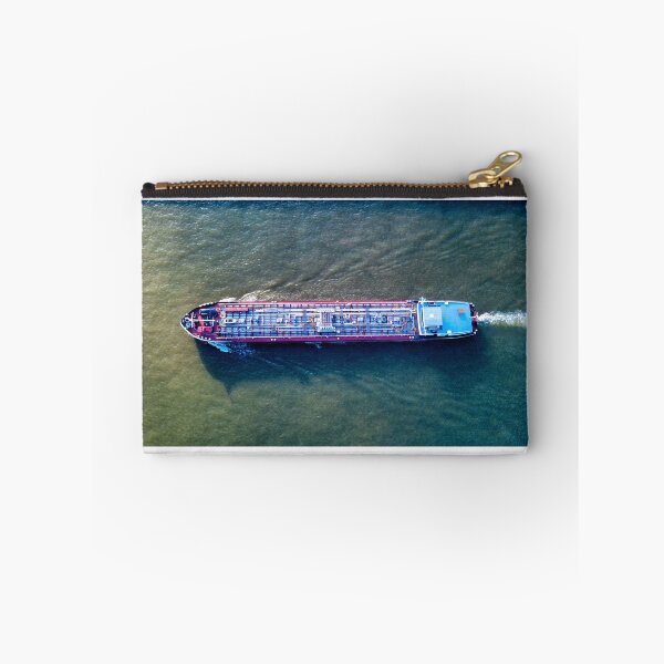 Item preview, Top-down Aerial of Cargo Ship on Turquoise Water designed and sold by ShotsByLau.