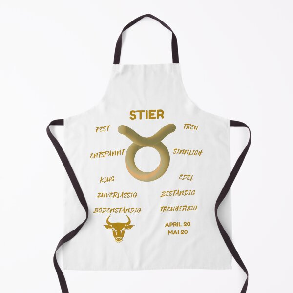 Item preview, Stier Zodiac Sign Astrology Symbol Horoscope - Metallic Gold & White (German Version) designed and sold by ZODIARA.