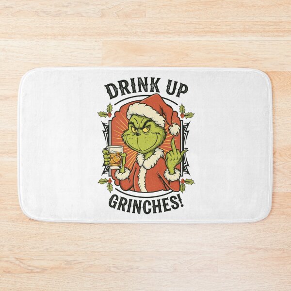 Item preview, Grinch Santa Claus - Drink Up Grinches! Vintage Retro Christmas designed and sold by Chetzarart.