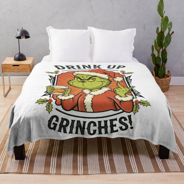 Item preview, Grinch Santa Claus - ¡Beban Grinchs! Navidad retro vintage designed and sold by Chetzarart.