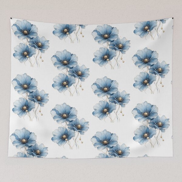 Item preview, Watercolor Blue Anemone Bouquet designed and sold by JOHN44ART.