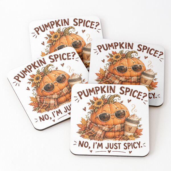 Item preview, Pumpkin Spice? No, I'm Just Spicy – Cute Funny Pumpkin with Sunglasses designed and sold by DreamyBrushArt.