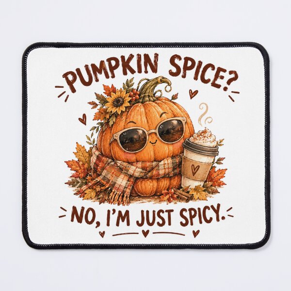 Item preview, Pumpkin Spice? No, I'm Just Spicy – Cute Funny Pumpkin with Sunglasses designed and sold by DreamyBrushArt.