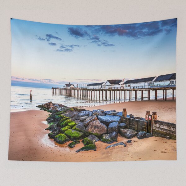 Item preview, Southwold Pier Beyond the Coastal Rocks, Suffolk, England designed and sold by Paul Thompson Photography.