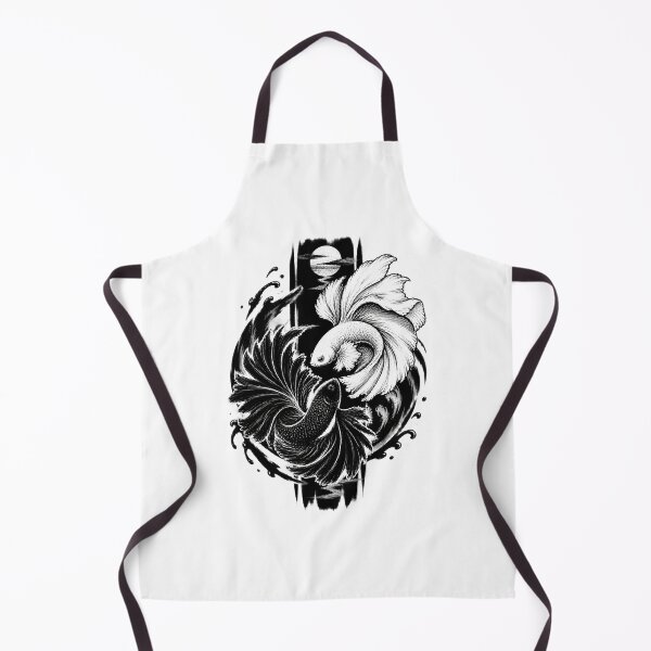 Item preview, Black and White Betta Fish Strongest Sorcerer Anime Inspired Design Featuring Siamese Fighting Fish designed and sold by RedMarbleStudio.