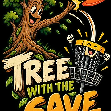 Imagen de la obra Funny Disc Golf Tree Save Disc Golfer Basket Humor de MOTIFOLK
