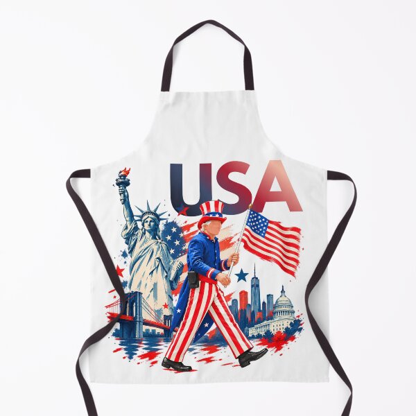 Item preview, USA Spirit - American Flag & Iconic Landmarks Illustration designed and sold by IslandWild Co.