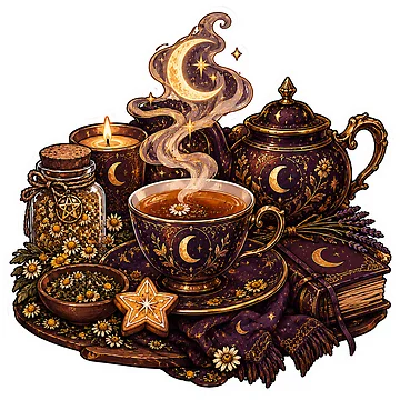 Artwork thumbnail, Moonlit Witchy Tea Ritual by InkPixell