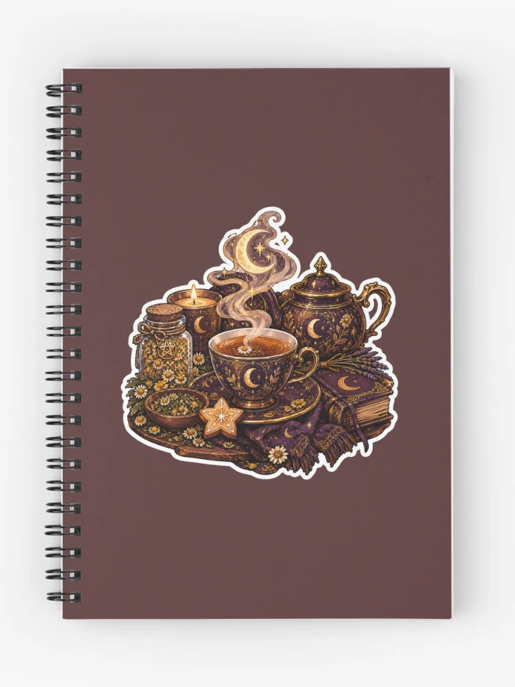 Thumbnail 1 of 3, Journal, Moonlit Witchy Tea Ritual designed and sold by InkPixell.