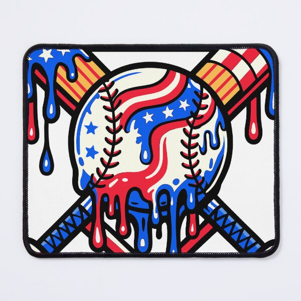 Item preview, USA Flag Baseball Drip Crossed Bats American 4th of July Sports Graphic designed and sold by CHariliha-ka.
