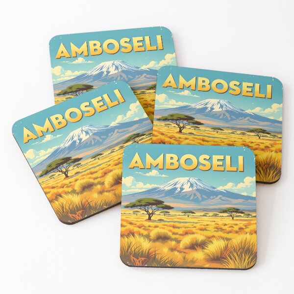 Item preview, Amboseli Kenya – Vintage Savanna Travel Poster designed and sold by LSVart.