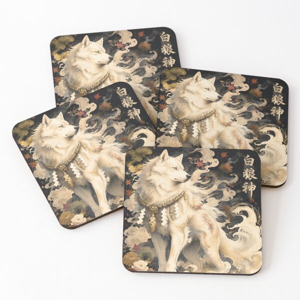 Item preview, Divine White Wolf Japanese Folklore Art designed and sold by kaxymax.