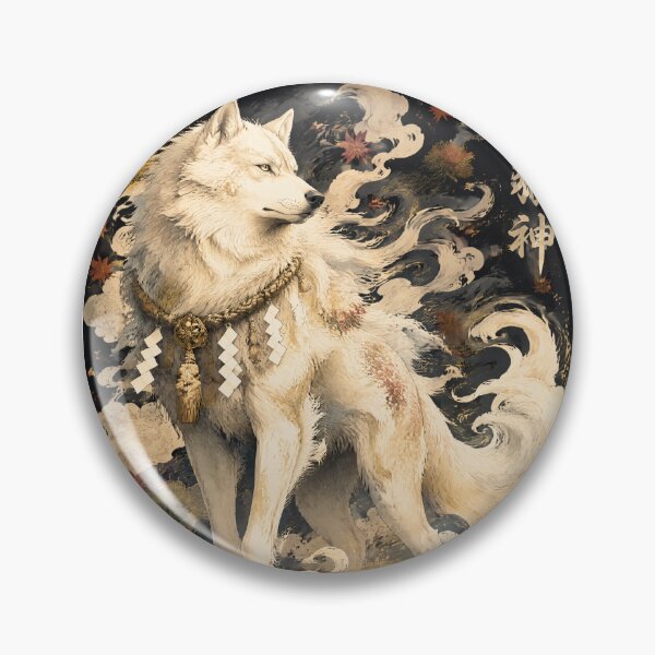 Item preview, Divine White Wolf Japanese Folklore Art designed and sold by kaxymax.
