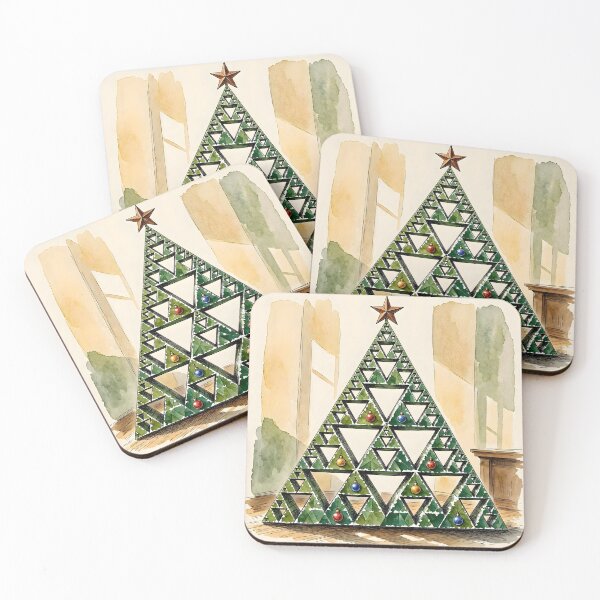 Item preview, Sierpinski Fractal Christmas Tree - Watercolor Style designed and sold by Sybille-Yates.