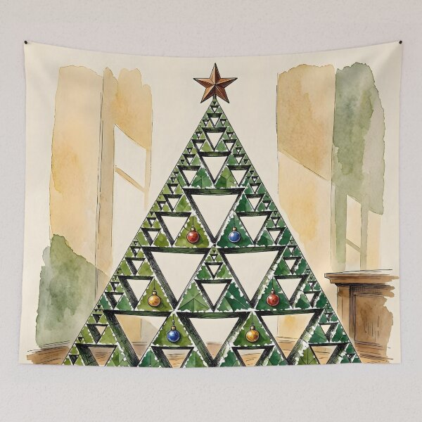 Item preview, Sierpinski Fractal Christmas Tree - Watercolor Style designed and sold by Sybille-Yates.