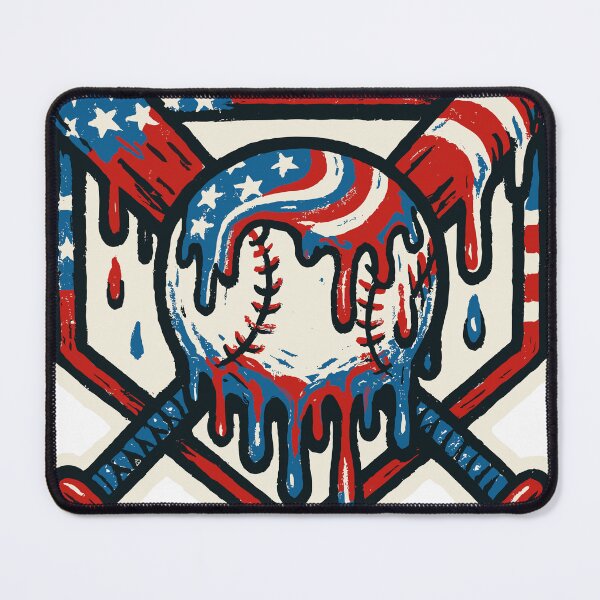 Item preview, USA Flag Baseball Drip Crossed Bats American 4th of July Sports Graphic designed and sold by CHariliha-ka.