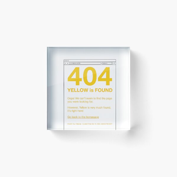Item preview, Yellow Is Found 404 Page Art designed and sold by Yellow Zone.