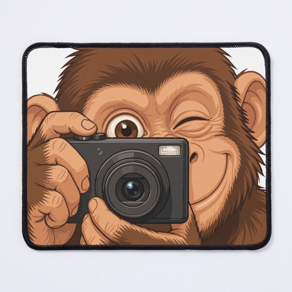 Item preview, Cute Cartoon Chimp with Camera Illustration designed and sold by Creative Owlet.