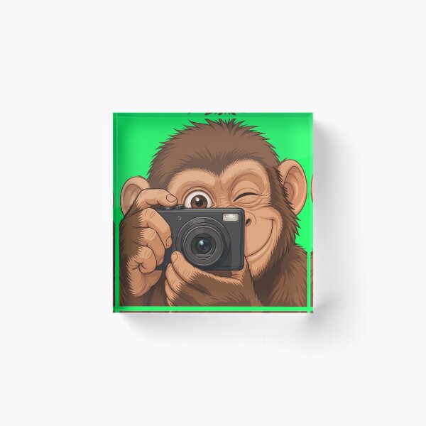 Item preview, Cute Cartoon Chimp with Camera Illustration designed and sold by Creative Owlet.