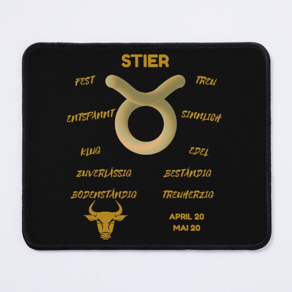 Item preview, Stier Zodiac Sign Astrology Symbol Horoscope - Metallic Gold & Black (German Version) designed and sold by ZODIARA.